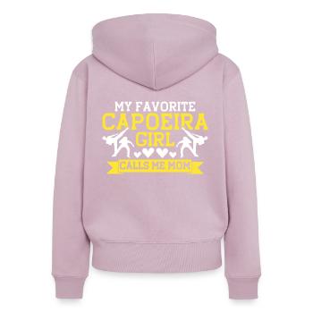 Capoeira Cadeau Brésil Arts Martiaux Capoeira - Sweat à capuche zippé Premium bio Femme - rose poudré - Dos - Julia (174cm)