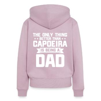 Capoeira Cadeau Brésil Arts Martiaux Capoeira - Sweat à capuche zippé Premium bio Femme - rose poudré - Dos - Julia (174cm)