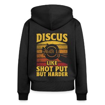 Discus Throw Discus Thrower Cadeau - Sweat à capuche zippé Premium bio Femme - noir - Dos - Julia (174cm)