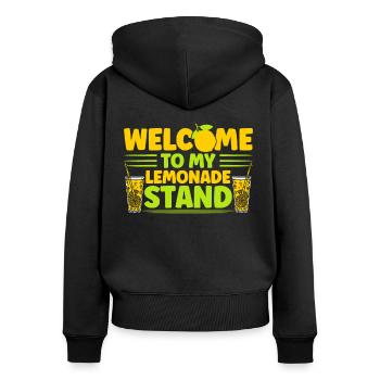 Limonadenstand Zitronensaft Limonade Geschäft - Frauen Premium Bio Zip Hoodie - Schwarz - Hinten - Julia (174cm)