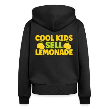 Limonadenstand Zitronensaft Limonade Geschäft - Frauen Premium Bio Zip Hoodie - Schwarz - Hinten - Julia (174cm)