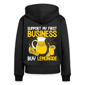 Limonadenstand Zitronensaft Limonade Geschäft - Frauen Premium Bio Zip Hoodie - Schwarz - Hinten - Julia (174cm)