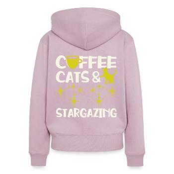 Stargazer Gift Kosmologie Stargazing - Frauen Premium Bio Zip Hoodie - Altrosa - Hinten - Julia (174cm)
