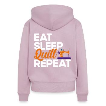 Quilten Geschenk Nähen Stricken Quilter - Frauen Premium Bio Zip Hoodie - Altrosa - Hinten - Julia (174cm)
