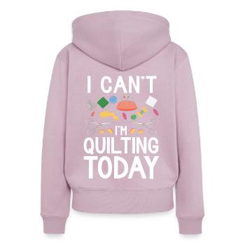 Quilten Geschenk Nähen Stricken Quilter - Frauen Premium Bio Zip Hoodie - Altrosa - Hinten - Julia (174cm)