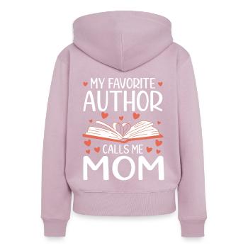 Autor Geschenk Spruch Bücherwurm Schriftsteller - Frauen Premium Bio Zip Hoodie - Altrosa - Hinten - Julia (174cm)