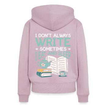 Autor Geschenk Spruch Bücherwurm Schriftsteller - Frauen Premium Bio Zip Hoodie - Altrosa - Hinten - Julia (174cm)