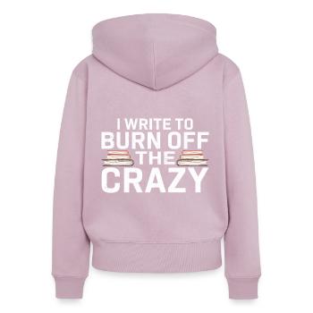 Autor Geschenk Spruch Bücherwurm Schriftsteller - Frauen Premium Bio Zip Hoodie - Altrosa - Hinten - Julia (174cm)