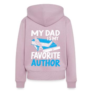 Autor Geschenk Spruch Bücherwurm Schriftsteller - Frauen Premium Bio Zip Hoodie - Altrosa - Hinten - Julia (174cm)