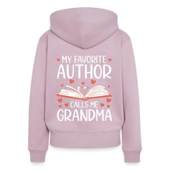 Autor Geschenk Spruch Bücherwurm Schriftsteller - Frauen Premium Bio Zip Hoodie - Altrosa - Hinten - Julia (174cm)