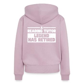 Tuteur Cadeau Tuteur - Sweat à capuche zippé Premium bio Femme - rose poudré - Dos - Julia (174cm)