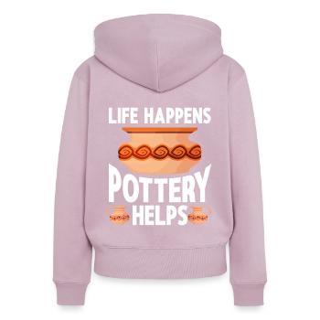 Keramikkünstler Ton Töpfern - Frauen Premium Bio Zip Hoodie - Altrosa - Hinten - Julia (174cm)