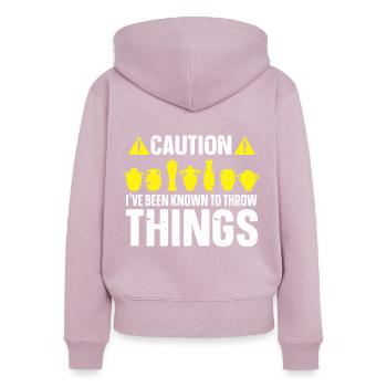Keramikkünstler Ton Töpfern - Frauen Premium Bio Zip Hoodie - Altrosa - Hinten - Julia (174cm)