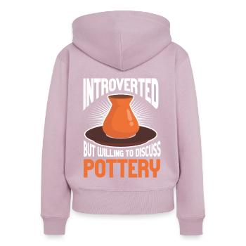 Keramikkünstler Ton Töpfern - Frauen Premium Bio Zip Hoodie - Altrosa - Hinten - Julia (174cm)