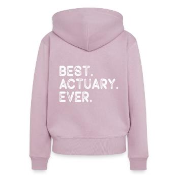 Aktuar Statistiker - Frauen Premium Bio Zip Hoodie - Altrosa - Hinten - Julia (174cm)
