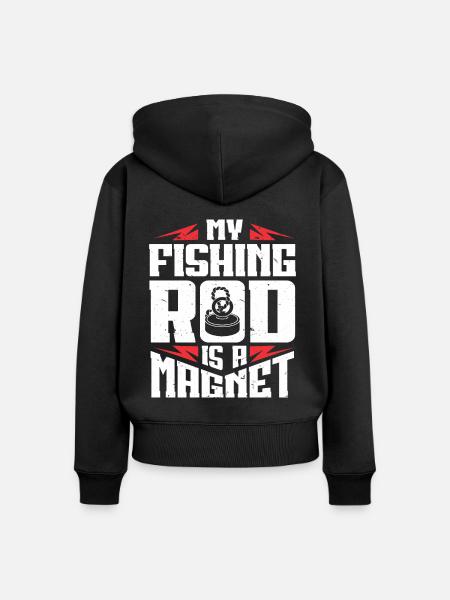 Magnetfischen - Frauen Premium Bio Zip Hoodie - Schwarz