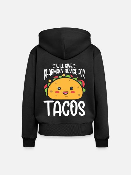 Lustiges Taco - Frauen Premium Bio Zip Hoodie - Schwarz