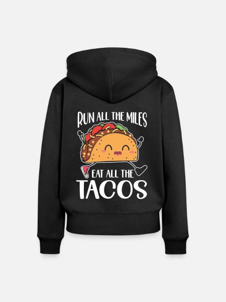 Lustiges Taco - Frauen Premium Bio Zip Hoodie - Schwarz