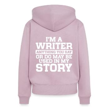 Author Writer - Women's Premium Organic Zip Hoodie - dusky pink - Back - Julia (174cm)