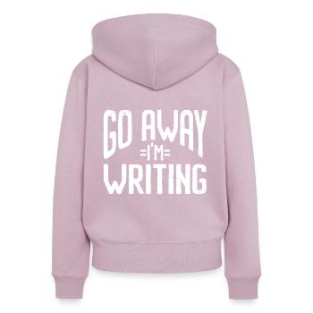 Autor Schriftsteller - Frauen Premium Bio Zip Hoodie - Altrosa - Hinten - Julia (174cm)