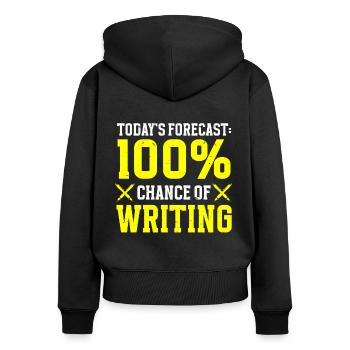 Autor Schriftsteller - Frauen Premium Bio Zip Hoodie - Schwarz - Hinten - Julia (174cm)