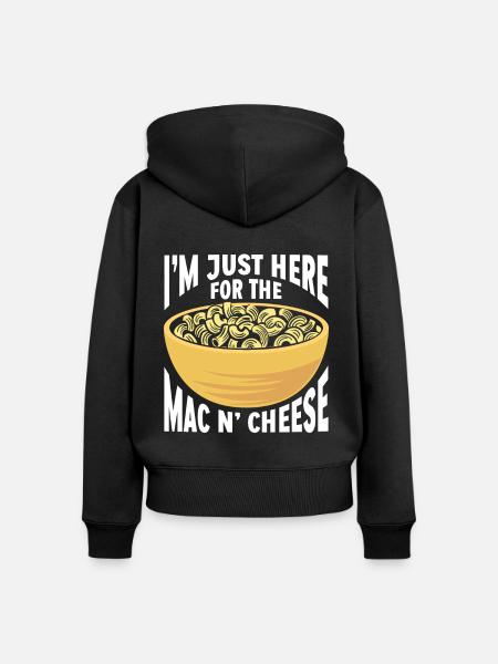 Mac And Cheese Makkaroni - Frauen Premium Bio Zip Hoodie - Schwarz