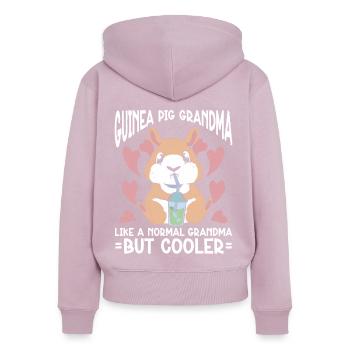 Meerschweinchen Haustier - Frauen Premium Bio Zip Hoodie - Altrosa - Hinten - Julia (174cm)