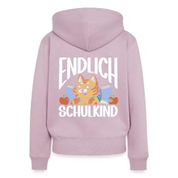 School 1. Grade - Frauen Premium Bio Zip Hoodie - Altrosa - Hinten - Julia (174cm)