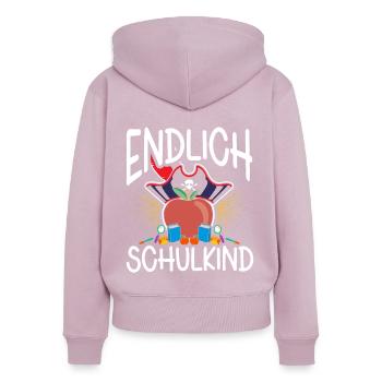 School 1. Grade - Frauen Premium Bio Zip Hoodie - Altrosa - Hinten - Julia (174cm)
