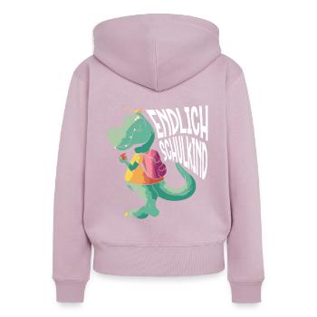 School 1. Grade - Frauen Premium Bio Zip Hoodie - Altrosa - Hinten - Julia (174cm)
