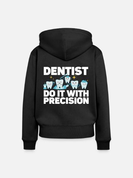 Dentist Dental - Frauen Premium Bio Zip Hoodie - Schwarz
