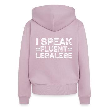 Law Lawyer - Women's Premium Organic Zip Hoodie - dusky pink - Back - Julia (174cm)