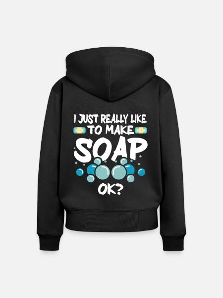 Soap Making Soap Maker - Frauen Premium Bio Zip Hoodie - Schwarz