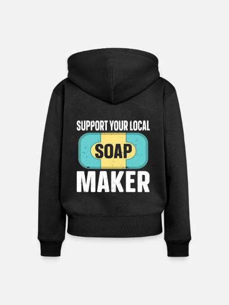 Soap Making Soap Maker - Frauen Premium Bio Zip Hoodie - Schwarz