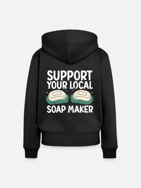 Soap Making Soap Maker - Frauen Premium Bio Zip Hoodie - Schwarz