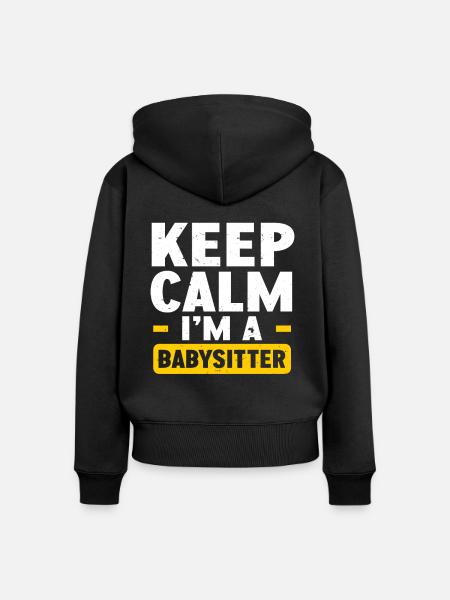 Babysitter Babysitting - Frauen Premium Bio Zip Hoodie - Schwarz