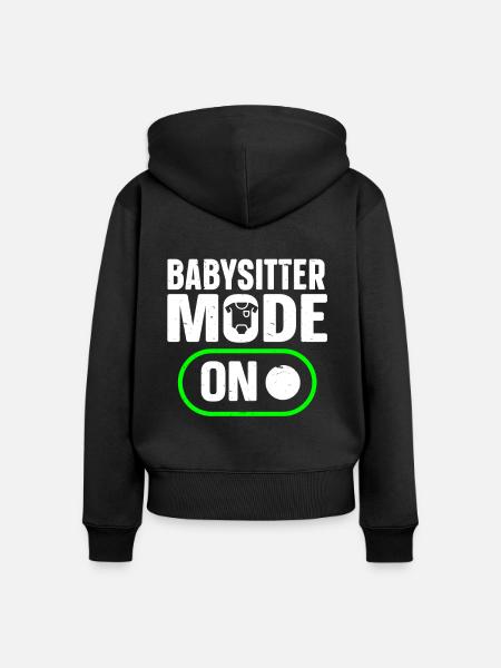 Babysitter Babysitting - Frauen Premium Bio Zip Hoodie - Schwarz
