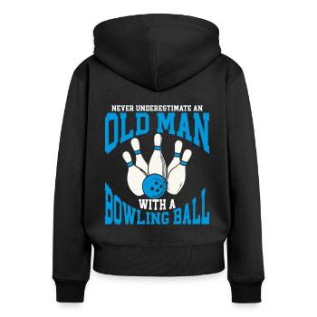 Bowling Ball Bowler - Women's Premium Organic Zip Hoodie - black - Back - Julia (174cm)