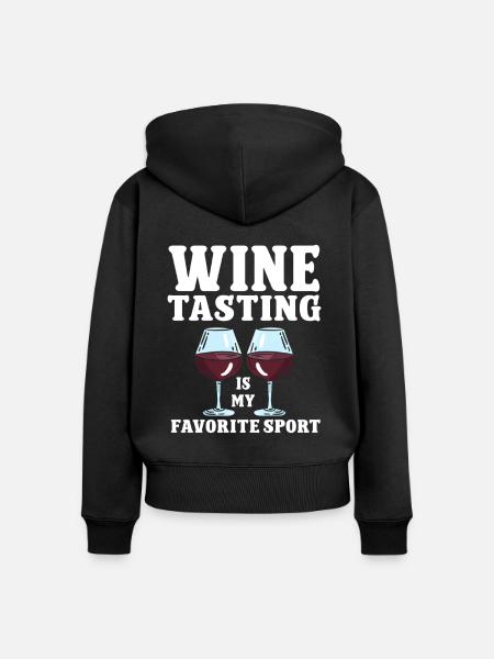 Wine Tasting Funny Wine Lover - Frauen Premium Bio Zip Hoodie - Schwarz