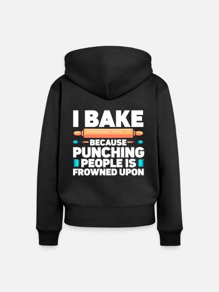 Baking Bakery Baker - Frauen Premium Bio Zip Hoodie - Schwarz