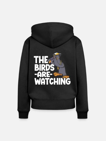 Bird Watching Cute Bird Lover - Frauen Premium Bio Zip Hoodie - Schwarz