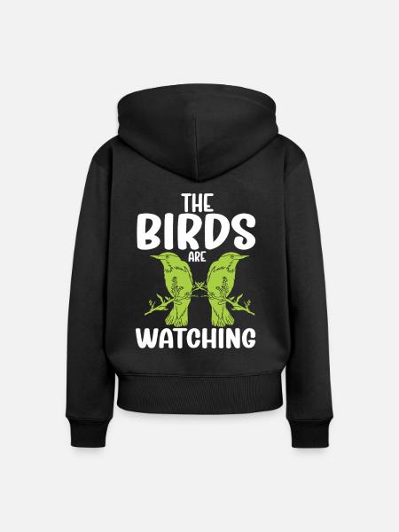 Bird Watching Cute Bird Lover - Frauen Premium Bio Zip Hoodie - Schwarz