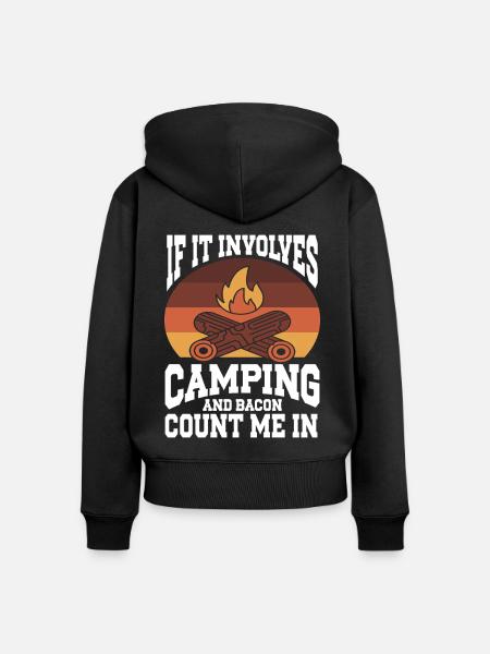 Camping Campfire Camper - Frauen Premium Bio Zip Hoodie - Schwarz