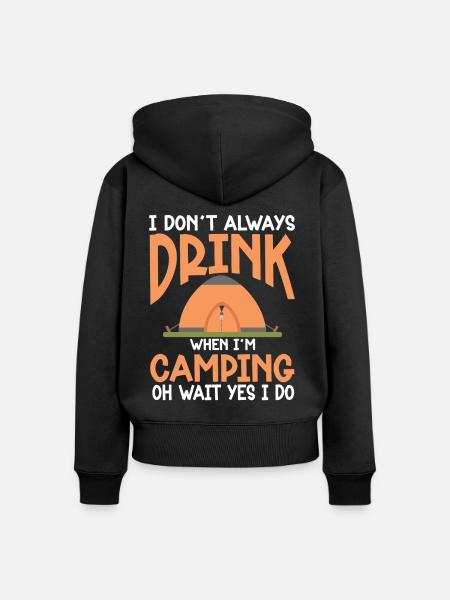 Camping Campfire Camper - Frauen Premium Bio Zip Hoodie - Schwarz
