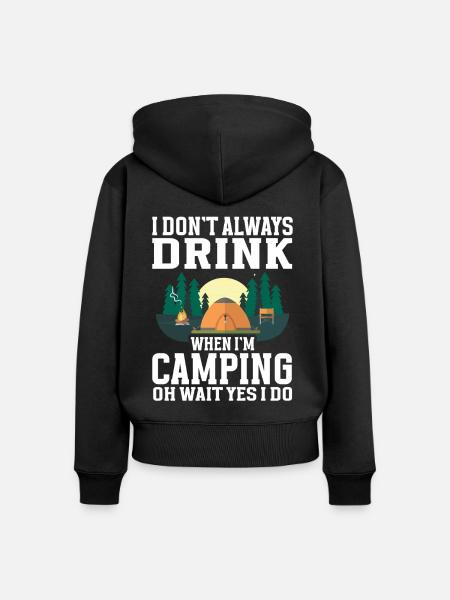 Camping Campfire Camper - Frauen Premium Bio Zip Hoodie - Schwarz
