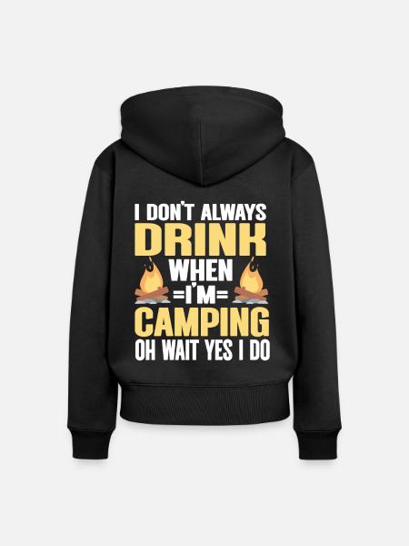 Camping Campfire Camper - Frauen Premium Bio Zip Hoodie - Schwarz