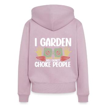 Gardening Horticulture Gardener - Frauen Premium Bio Zip Hoodie - Altrosa - Hinten - Julia (174cm)