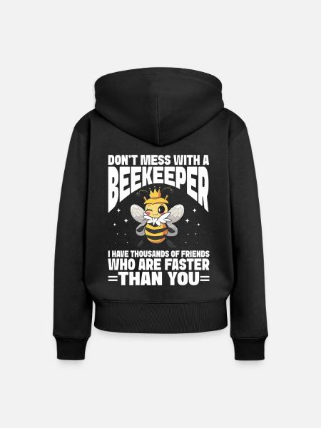 Beekeeping Bees Beekeeper - Frauen Premium Bio Zip Hoodie - Schwarz