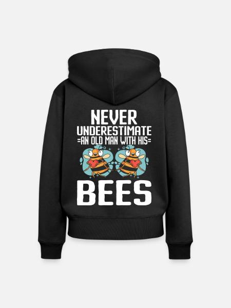 Beekeeping Bees Beekeeper - Frauen Premium Bio Zip Hoodie - Schwarz