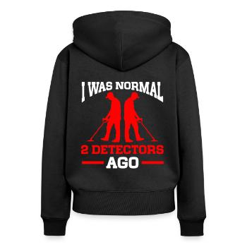 Détecteur de métaux Détection de métaux - Sweat à capuche zippé Premium bio Femme - noir - Dos - Julia (174cm)